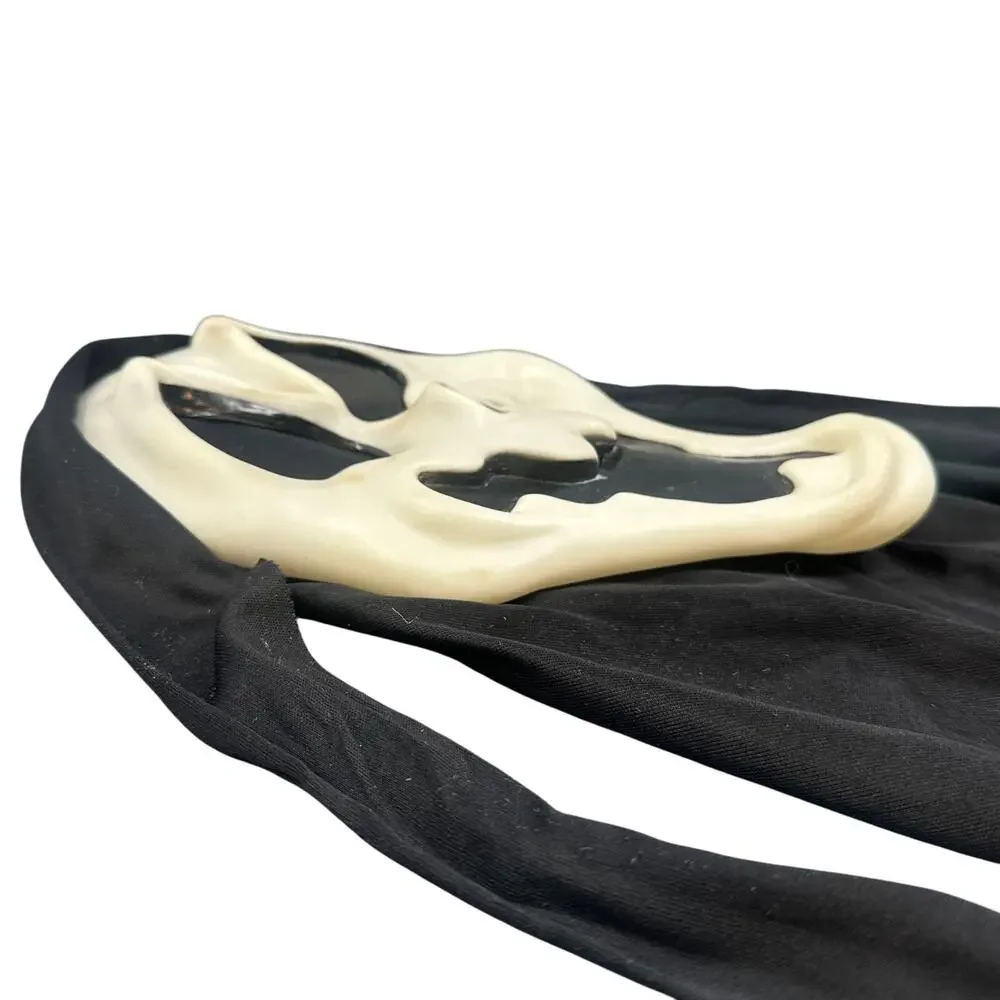 Glow in Dark Scream Ghostface Fun World Mask Black Hood Scary Halloween 9206